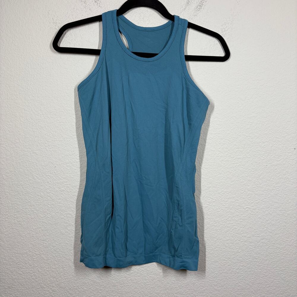 Athleta Womens Limitless Racerback Tank Top Blue Crew Neck Pullover